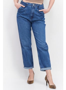 Women Taper Fit Washed Non-Stretchable Denim Jeans, Blue