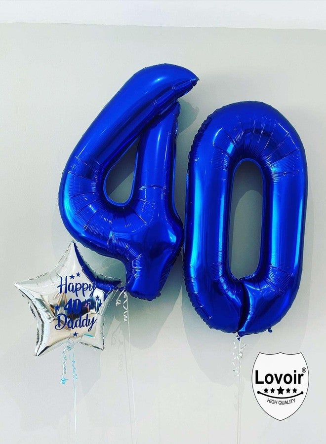 Lovoir Navy Blue 45 Number Balloons, 40 Inch Giant Number 45 Balloons Foil Mylar Helium Dark Blue Number Balloons for 45th Birthday Party Supplies Anniversary Event Celebration Decorations - Image 3