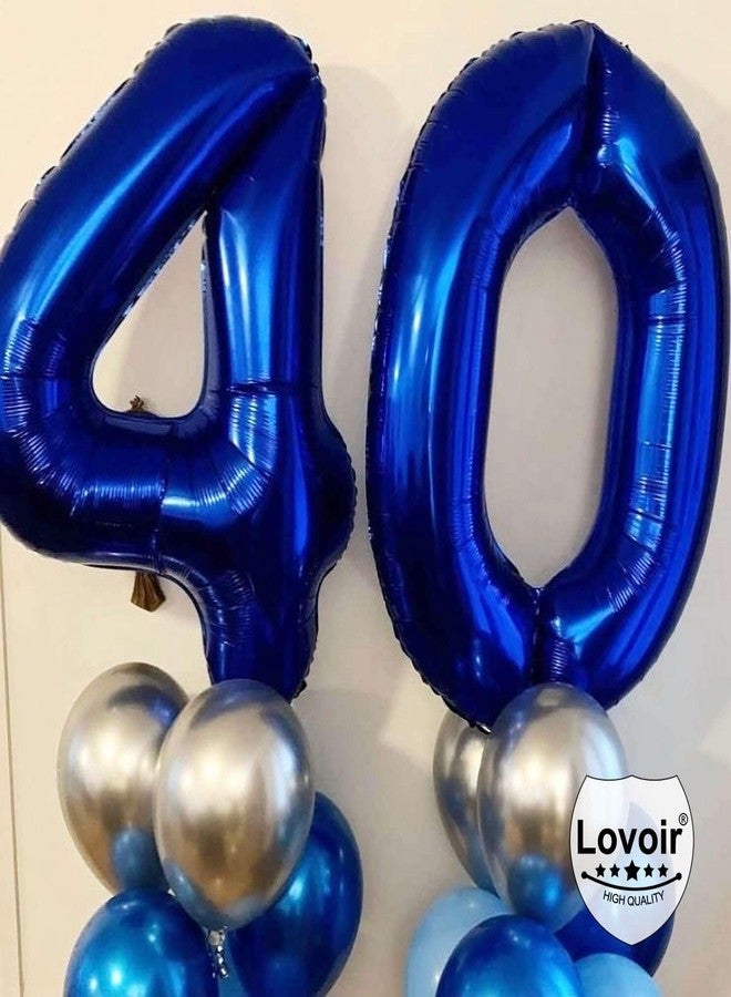 Lovoir Navy Blue 45 Number Balloons, 40 Inch Giant Number 45 Balloons Foil Mylar Helium Dark Blue Number Balloons for 45th Birthday Party Supplies Anniversary Event Celebration Decorations - Image 4