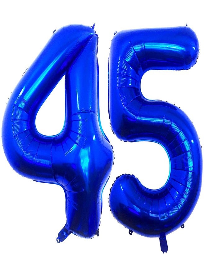 Lovoir Navy Blue 45 Number Balloons, 40 Inch Giant Number 45 Balloons Foil Mylar Helium Dark Blue Number Balloons for 45th Birthday Party Supplies Anniversary Event Celebration Decorations - Image 1