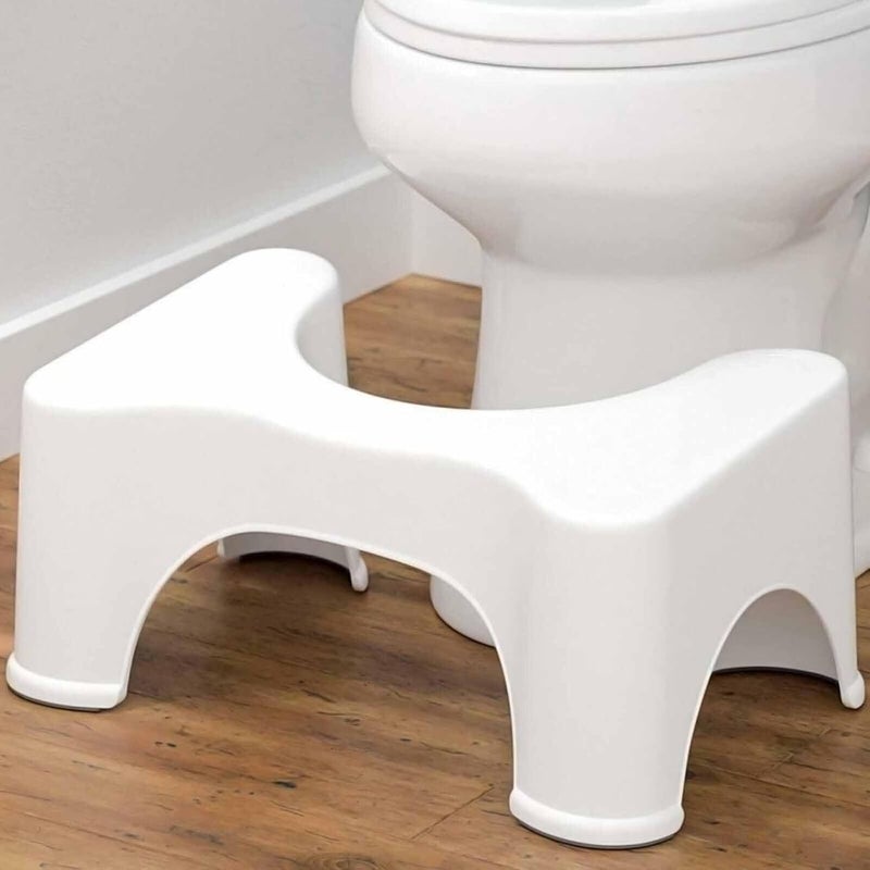 SKOFRI Toilet Step Stool AntiSkidPromotes Squatting Like The Indian Style Foot Step Stool Plastic Squat Potty Step Stool for Western Toilet