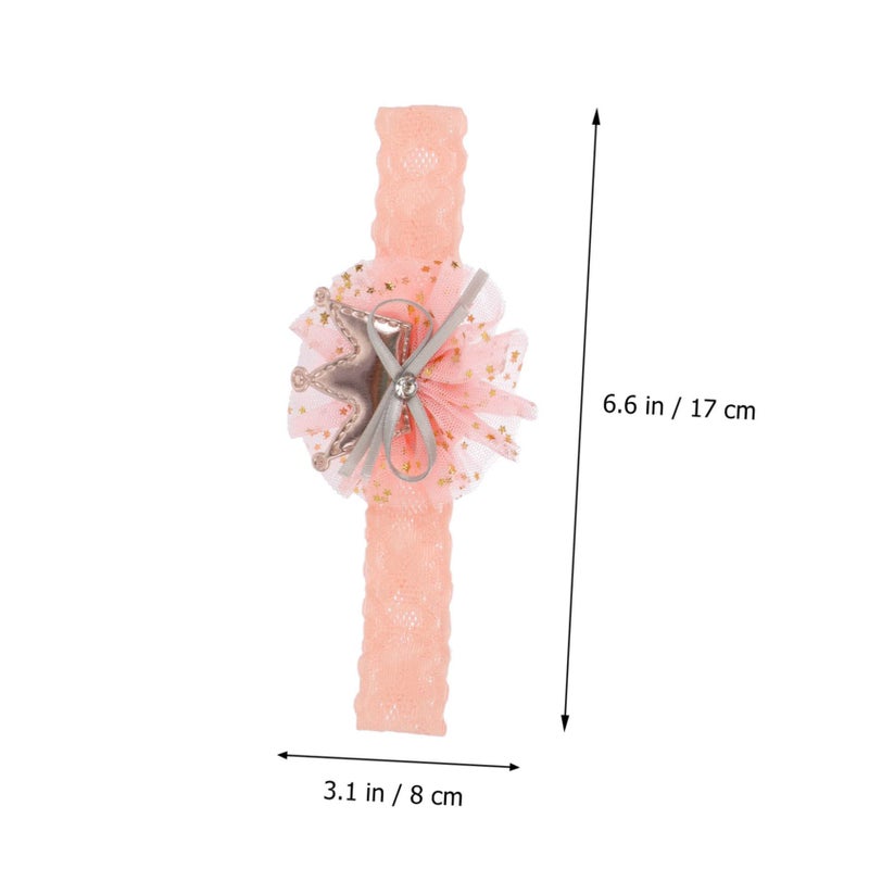 Newborn Baby Photo Props Set 3Pcs Lace Headbands Socks Hair Straps White - Image 3