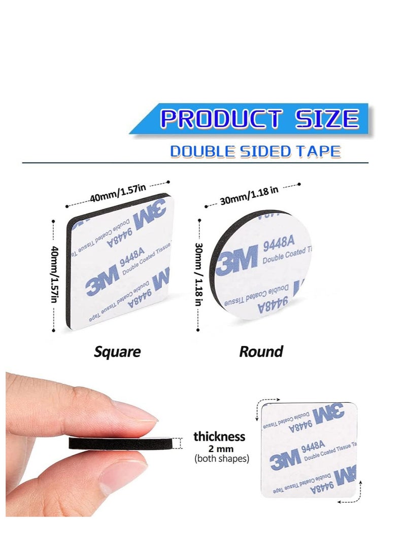 TFIXOL Double Sided Tape Heavy Duty, 100pcs of Strong Pads, Super and Extra Sticky Adhesive Tape Include Square, Round Shape Waterproof for Walls Picture, Home, Office, Car  - Image 2