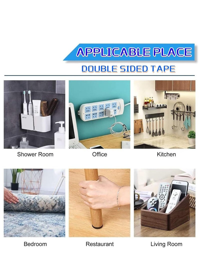 TFIXOL - Double Sided Tape Heavy Duty, 100pcs of Strong Pads, Super and Extra Sticky Adhesive Tape Include Square, Round Shape Waterproof for Walls Picture, Home, Office, Car - Image 1