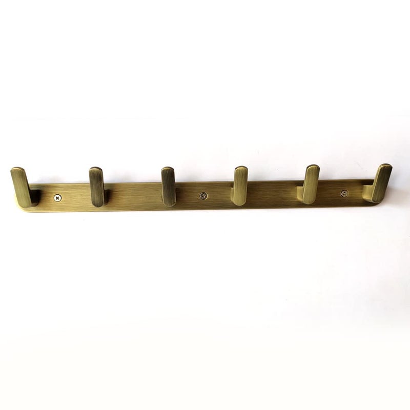 BTL 6 Peg Clothes Hanger for Wall Behind Door Antique Brass Finish Pack of 1 Piece BHK1R6AB - Image 3