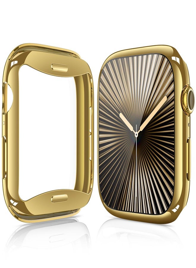 Julk [2 Pack] for Apple Watch Case Series 10 (2024) 42mm, Full-Body Soft TPU Screen Protector Case, Ultra-Thin Protective Cover, All-Around Shockproof Guard (1 Gold + 1 Clear) - Image 1