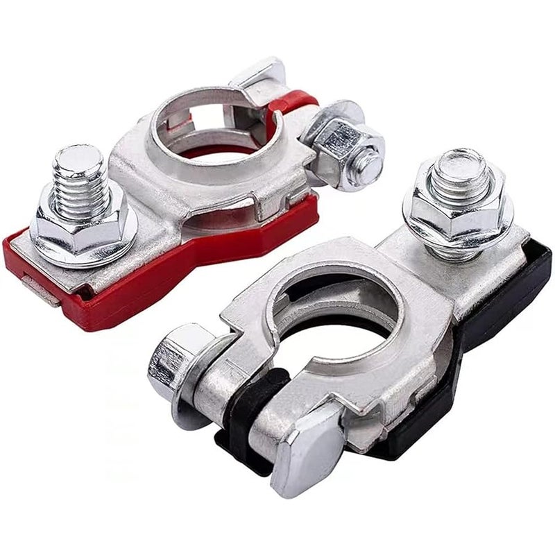 Cannonfish Battery Terminal Connectors(1 pair), Positive & Negative Auto Battery Cable Terminal Top Post With plastic bottoms,Automotive Accessories Universal for Nissan 243407F000 243407F001 - Image 1