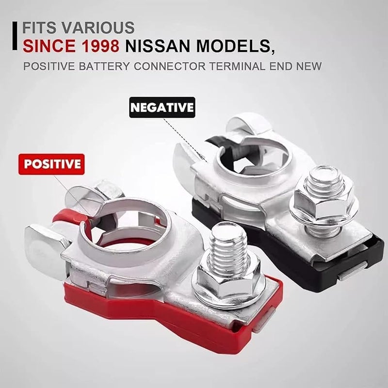Cannonfish Battery Terminal Connectors(1 pair), Positive & Negative Auto Battery Cable Terminal Top Post With plastic bottoms,Automotive Accessories Universal for Nissan 243407F000 243407F001 - Image 4