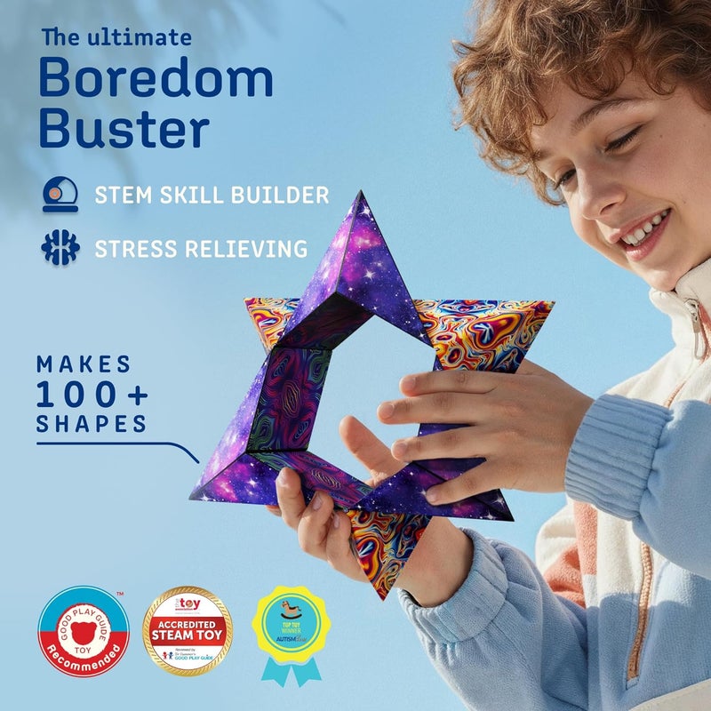 Shashibo Shape Changing Box - Award Winning Fidget Cube with 36 Rare Earth Magnets - Transforms into Over 100 Shapes (Spaced Out) - Image 2