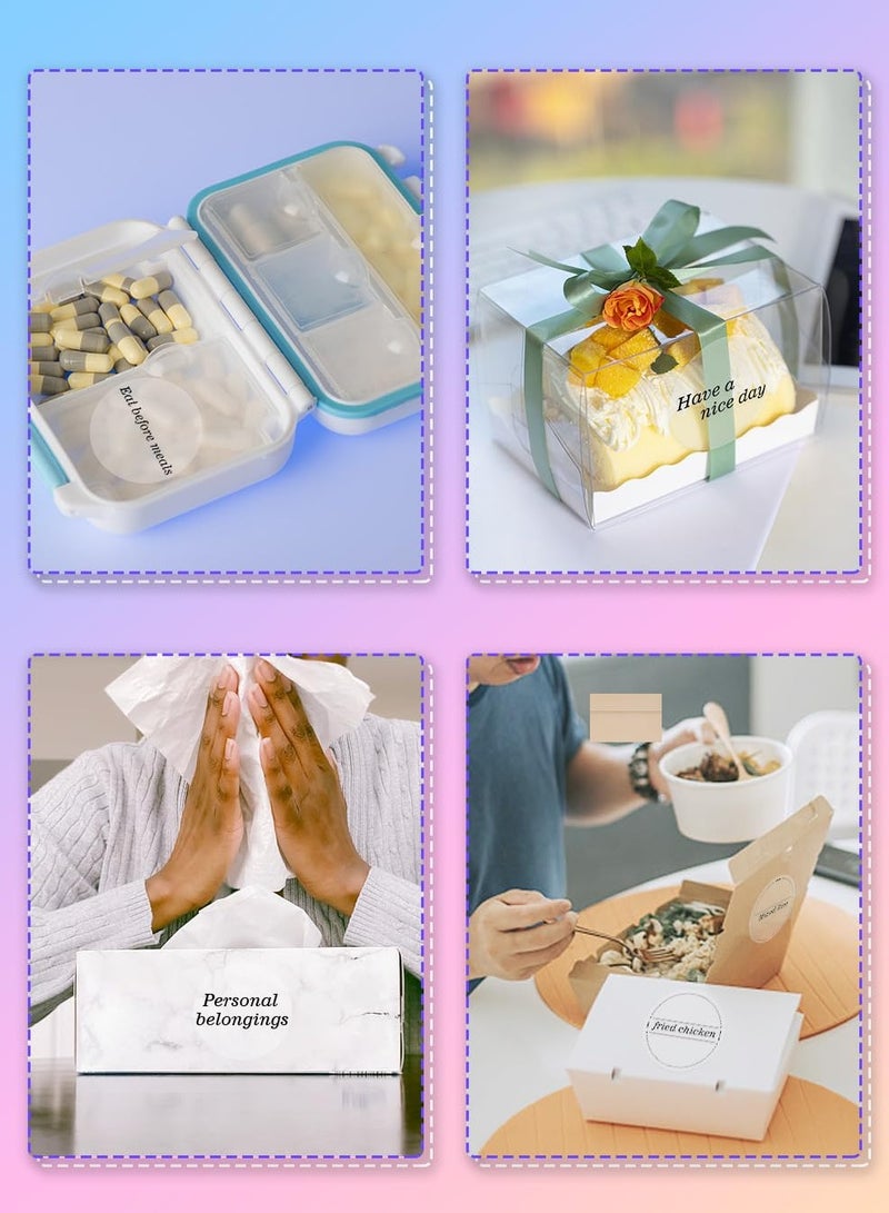 فوميمو ملصقات دائرية - ملصق حراري شفاف دائري 2 انش لملصق الباركود، تصميم شعار يمكنك تركيبه بنفسك، للاعمال الصغيرة، متوافق مع معظم طابعات ملصقات الشحن، 500 قطعة/لفة - Image 3