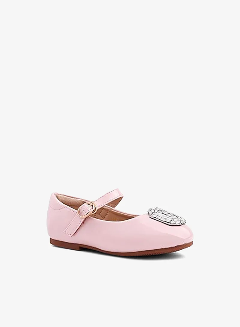 كابلي حذاء ماري جين مسطح مزين للبنات