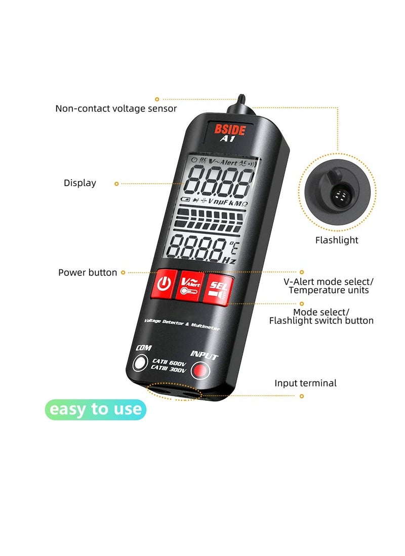 Generic - Automatic Anti-Burn Intelligent Digital Multimeter Zero and Fire Wires Tester Non Voltage Detector Fast Accurately Measures Voltage Current Conductor On/Off Color Ring Resistance - Image 1