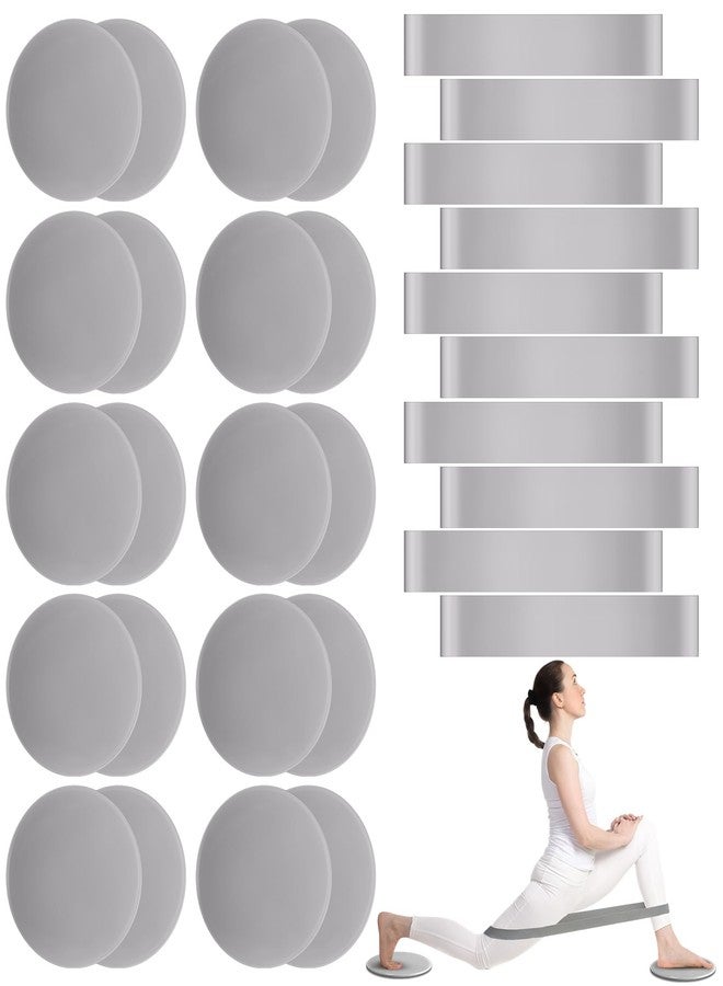 Soulchen 30 Pcs Core Sliders and Resistance Bands Exercise Glider Discs Gifts 40 Lbs Resistance Loop Exercise Bands for Group Training Classes Fitness Slider Workout - Image 1
