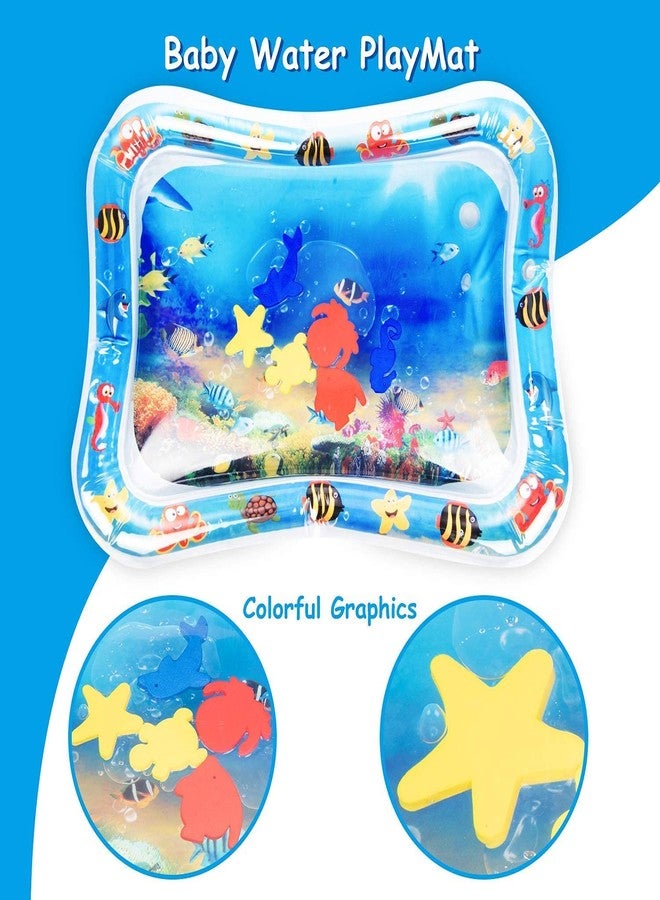 HETVIN Baby Kids Water Play Mat Toys Inflatable Tummy Time Leakproof Water Play Mat, Fun Activity Play Center Indoor and Outdoor Water Play Mat for Baby Random Design - Image 3