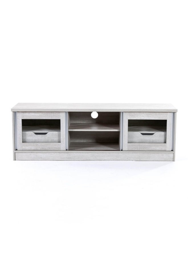 Pan Home - 1 X Tap Tv Unit 60 Inch 
152 Cm L X 40 Cm W 49Cm H | With Drawers, Storage And Shelves | Panel Board | White - Image 1