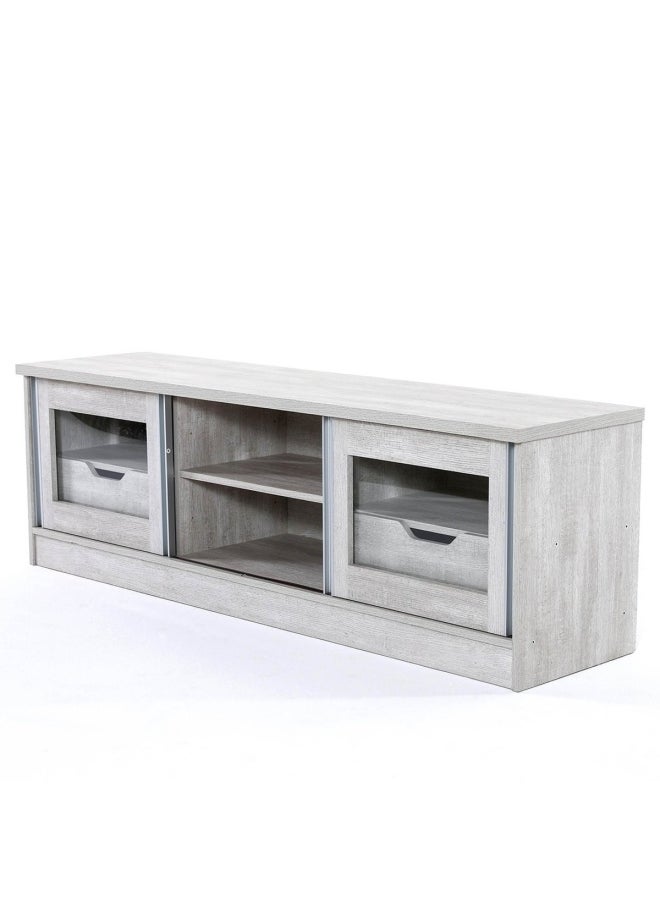 Pan Home - 1 X Tap Tv Unit 60 Inch 
152 Cm L X 40 Cm W 49Cm H | With Drawers, Storage And Shelves | Panel Board | White - Image 1