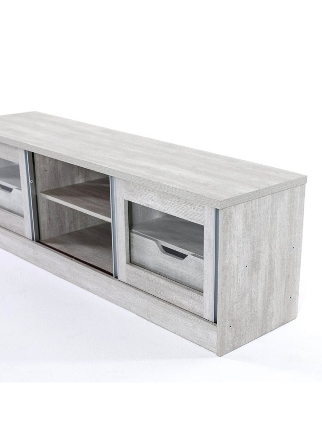 Pan Home - 1 X Tap Tv Unit 60 Inch 
152 Cm L X 40 Cm W 49Cm H | With Drawers, Storage And Shelves | Panel Board | White - Image 1