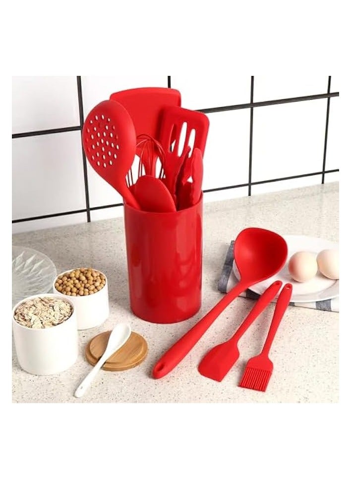 erorex Kitchen silicone kitchenware set Cooking non-stick pan set Cooking utensils Heat resistant and easy to clean spatula set bracket including storage  - Image 2
