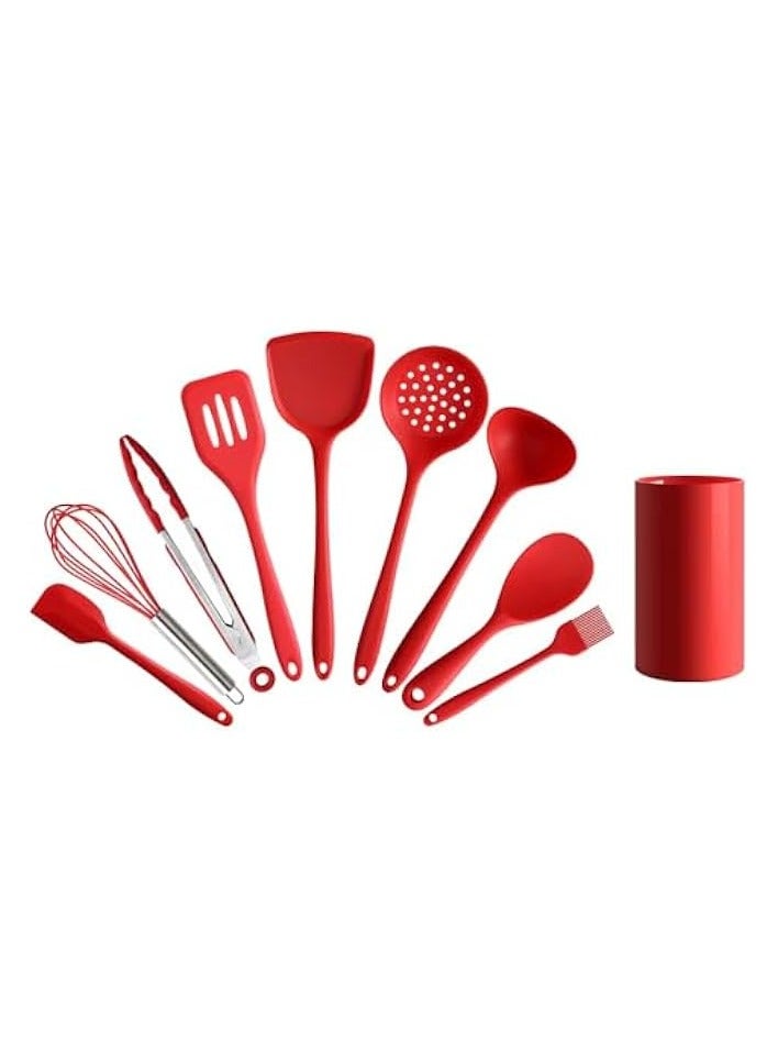 erorex Kitchen silicone kitchenware set Cooking non-stick pan set Cooking utensils Heat resistant and easy to clean spatula set bracket including storage  - Image 1