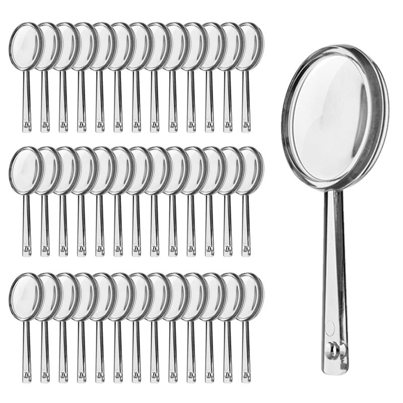 OBTANIM 40 Pack Mini Plastic Handheld Magnifying Glasses Portable Reading Hand Lens 5X Magnifier for Senior and Kids Home Outdoor Use