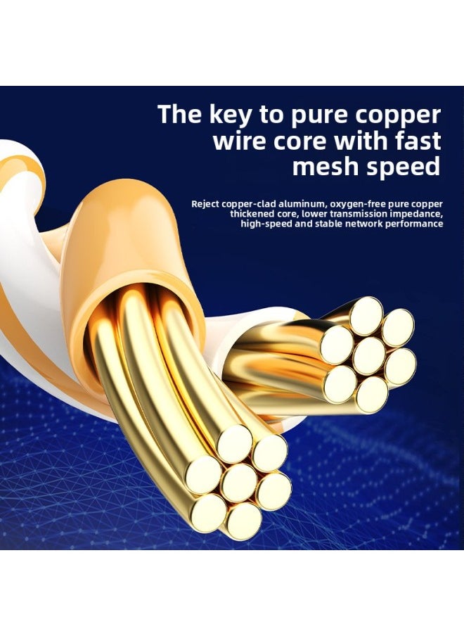 Generic [Never Drop Line Design Patent] Six Gigabit Network Line Home Router High-speed Broadband Connection Network Line-Color:Pure Copper Core★True Gigabit] Six Classes Of Blue Round Lines-Line Length:12 M  - Image 4