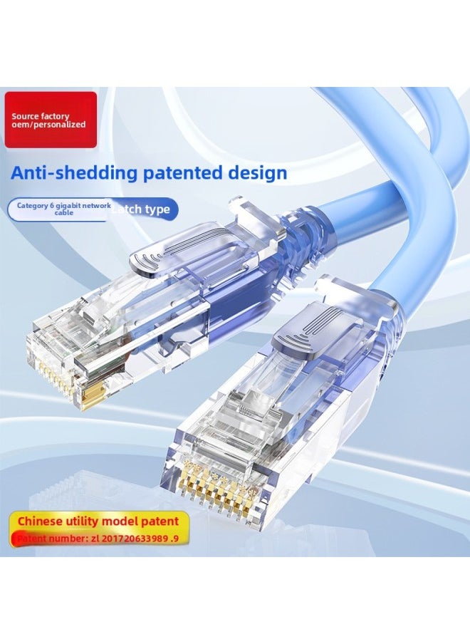 Generic [Never Drop Line Design Patent] Six Gigabit Network Line Home Router High-speed Broadband Connection Network Line-Color:Pure Copper Core★True Gigabit] Six Classes Of Blue Round Lines-Line Length:12 M  - Image 2