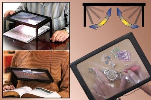 Delzon Hands Free Magnifying Glass A4 Full Page Large Hands-Free for Reading, Crafts, Lights Stand Expand Mirror for Foldable Desktop Portable for Elder Kids PC 1 - Image 4