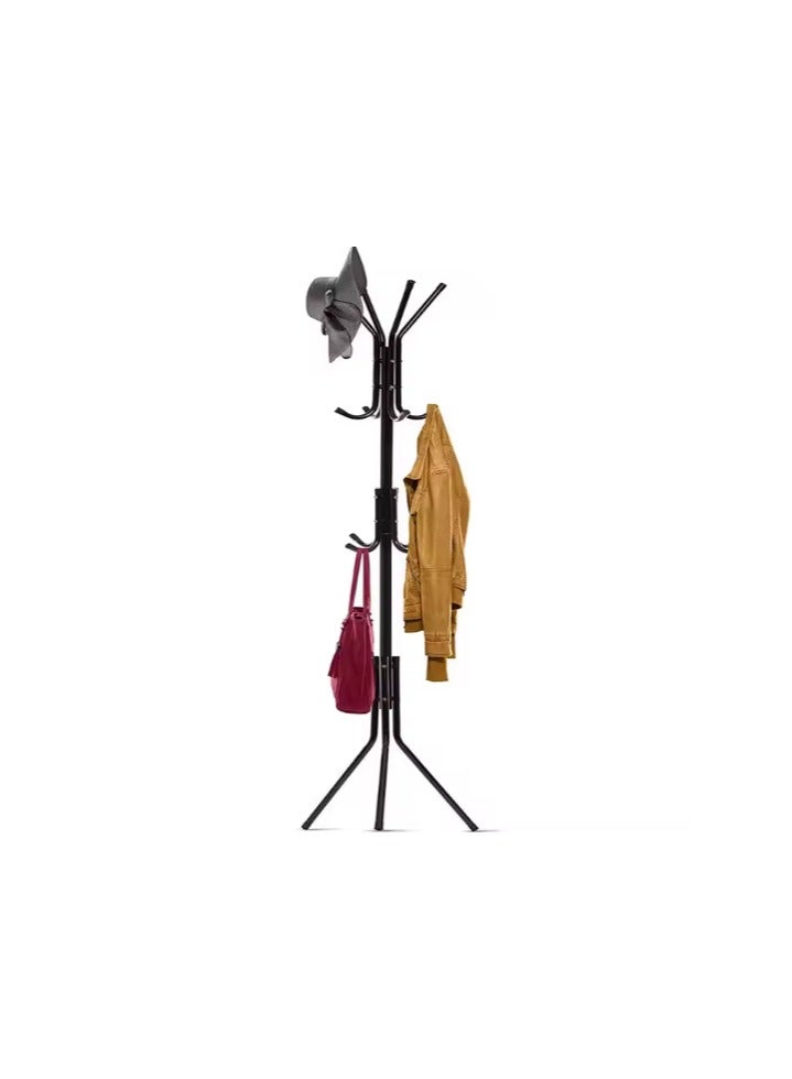 Generic Free Standing Metal Coat Rack – 12 Hooks for Coats, Hats, Purses, Scarves, and More – Elegant Black Finish with Ornamental Top Ball  - Image 4