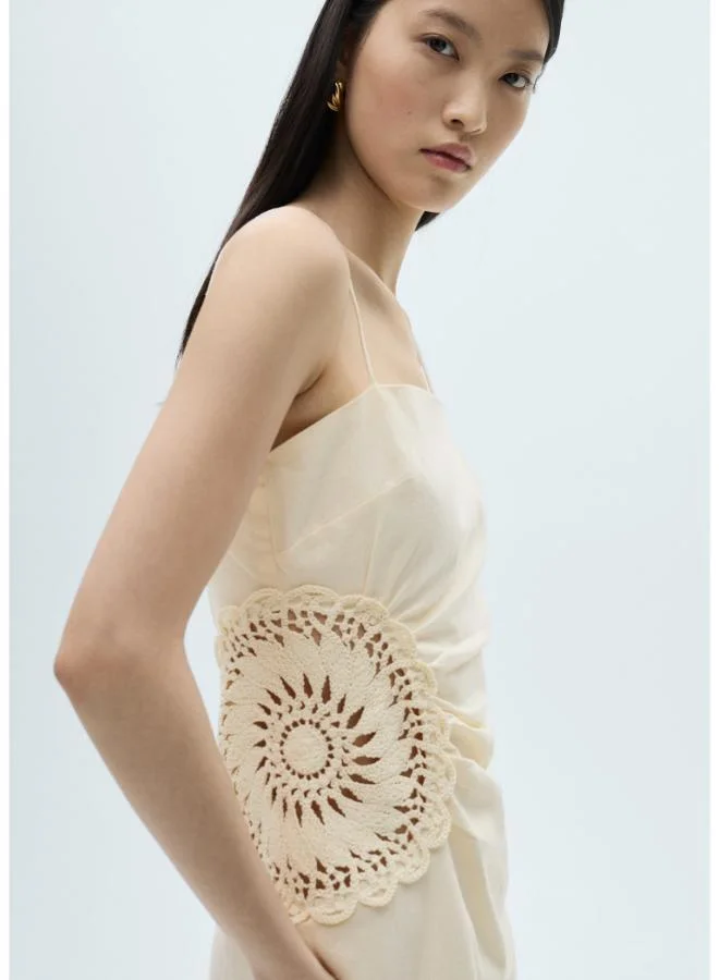 MANGO Crochet Detail Dress
