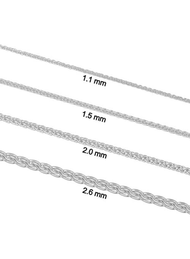 كول جوليري قلادة من الفضة الإسترليني بتصميم سلسلة دائرية على شكل قمح - Image 3