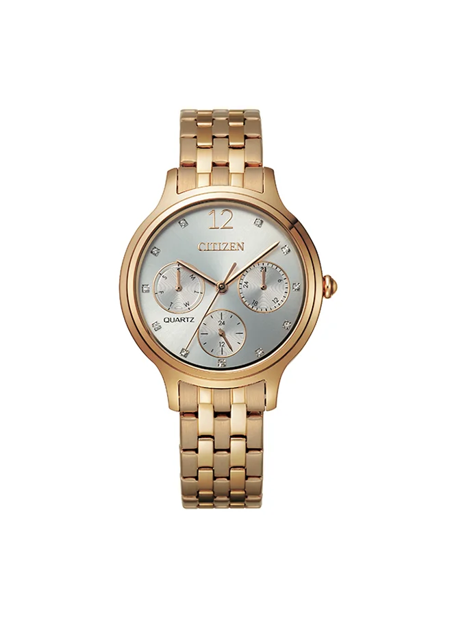 CITIZEN Women's Analog Round Shape Stainless Steel Wrist Watch ED8183-54A - 33 Mm