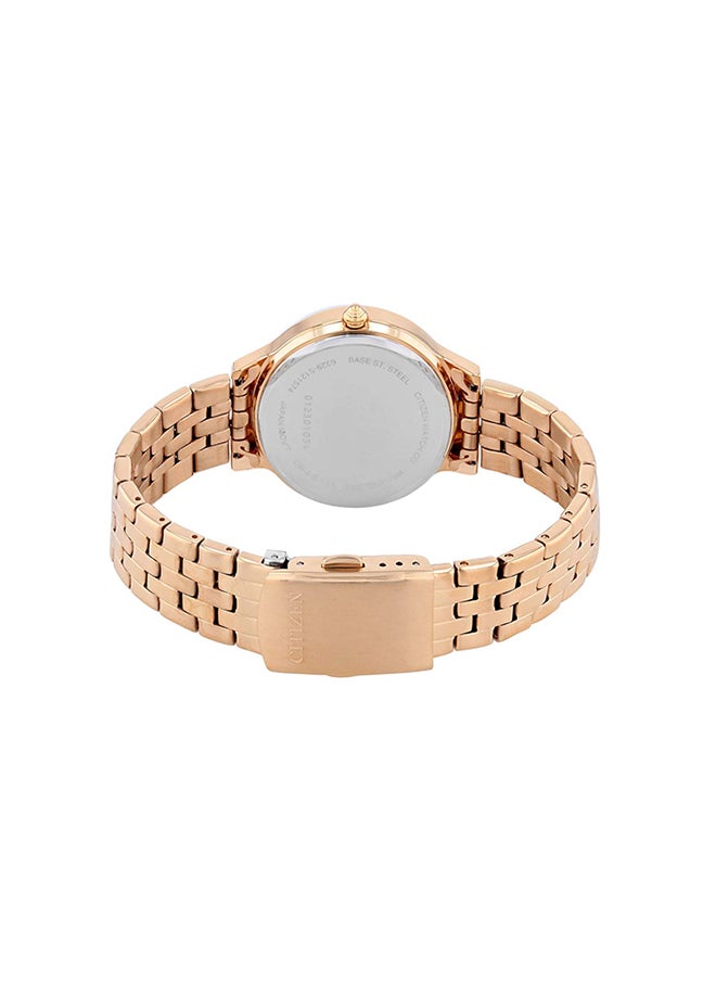 CITIZEN ساعة يد نسائية أنالوج دائرية من الفولاذ المقاوم للصدأ ED8183-54A - 33 مم  - Image 3