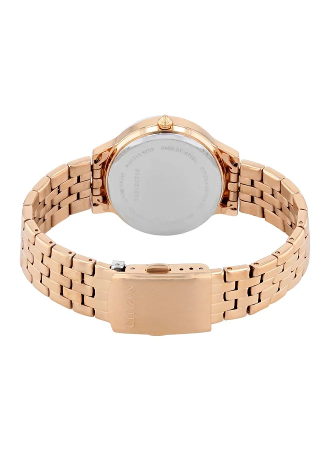 CITIZEN Women's Stainless Steel with Rose Gold plating Strap Quartz Day & Date Watch ED8183-54A - 33 mm