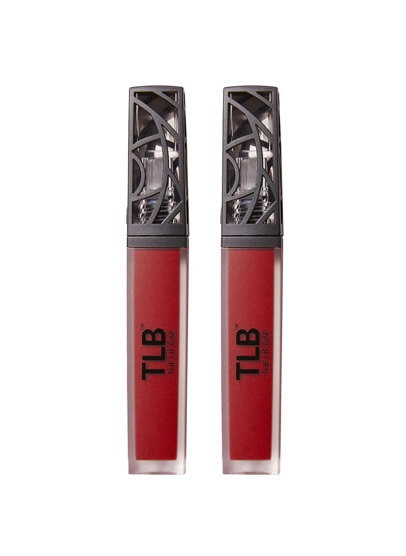 The Lip Bar - The Lip Bar - Nonstop Liquid Matte Lipstick 2-Pack, Bawse Lady (Blue Red) - High Pigment - One Swipe - Long Lasting - Jojoba Oil & Vitamin E - Vegan & Cruelty Free - Makeup & Cosmetics - .24 fl oz - Image 1