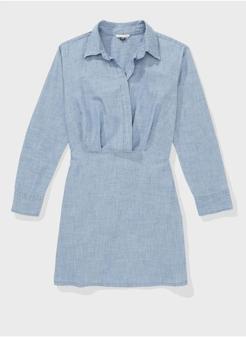American Eagle Collar Neck Shirt Dress