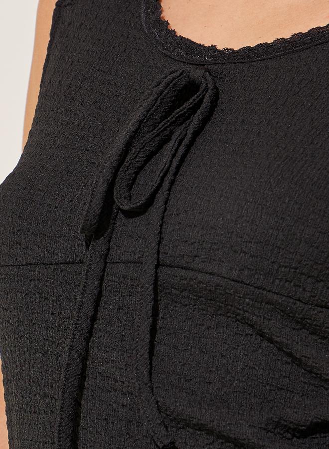 Take Two Texture Sleeveless Round Neck Top - Image 3