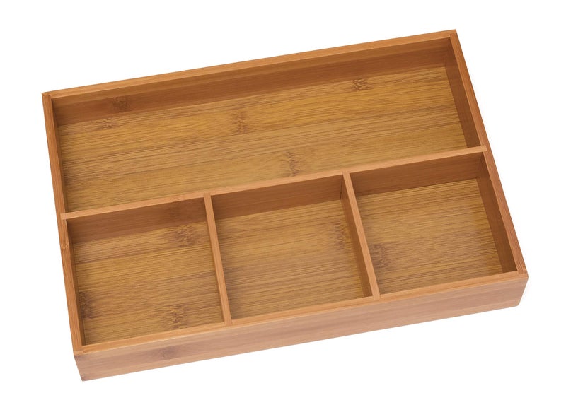Lipper International 824, Bamboo Wood 4-Compartment Organizer Tray, 11 5/8" x 7 7/8" x 1 3/4" - Image 1