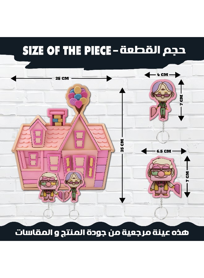 علاقة مفاتيح ميدلية مقاس 25x35 سم, بلون وردي مطبوع بجودة عالية, مع سمك 6ملي لمتانة قوية, ملونة, تصميم انيق لاضافة لمسة جمالية للحائط, علاقة مفاتيح, خطاف للمفاتيح, ديكور للحائط  - Image 3
