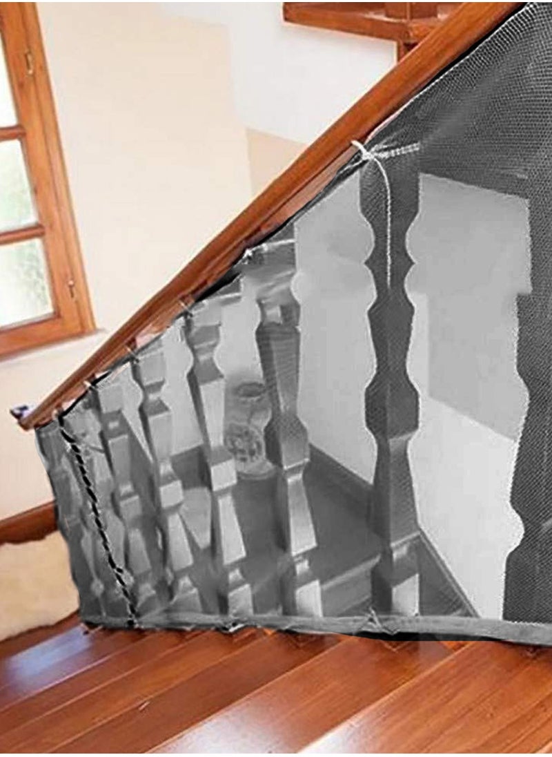 Kiddale - Baby Safety net for Staircase Railing Guard for Baby Safety Balcony Child Safety net for Balcony Pack of 1 and 3m by 1.1m Wide Grey - Image 1