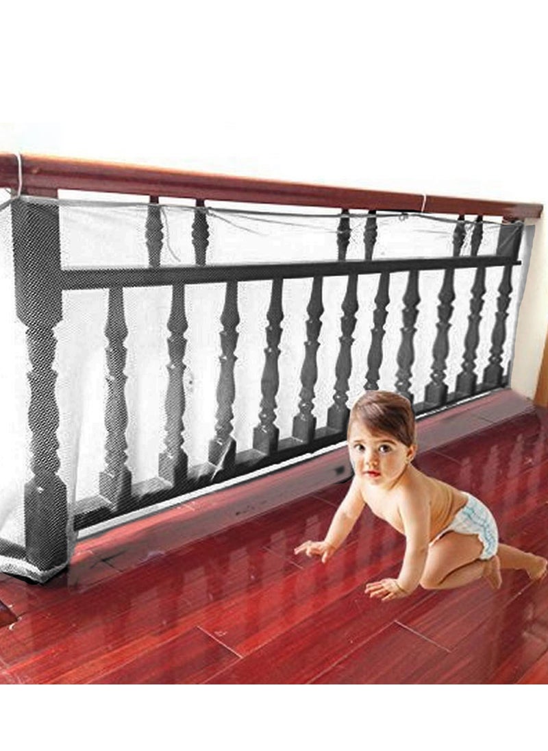Kiddale - Baby Safety net for Staircase Railing Guard for Baby Safety Balcony Child Safety net for Balcony Pack of 1 and 3m by 1.1m Wide Grey - Image 1