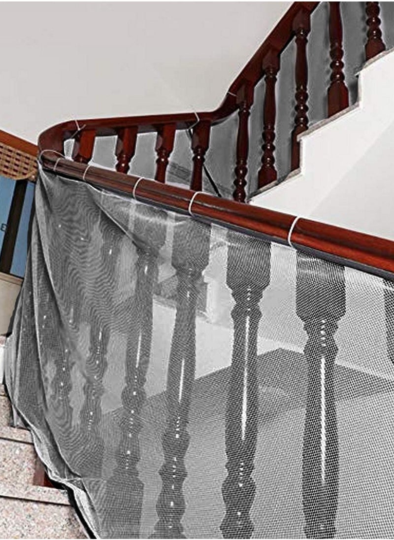 Kiddale - Baby Safety net for Staircase Railing Guard for Baby Safety Balcony Child Safety net for Balcony Pack of 1 and 3m by 1.1m Wide Grey - Image 1