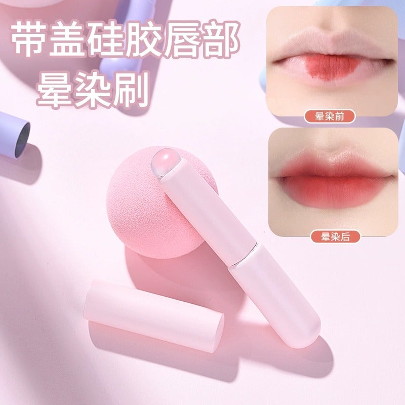 Silicone Lip Brush With Cover Q Soft Small Portable Round Head Fingertip Lipstick Blending Concealer Brush Mini Novice Makeup Brush - Image 4