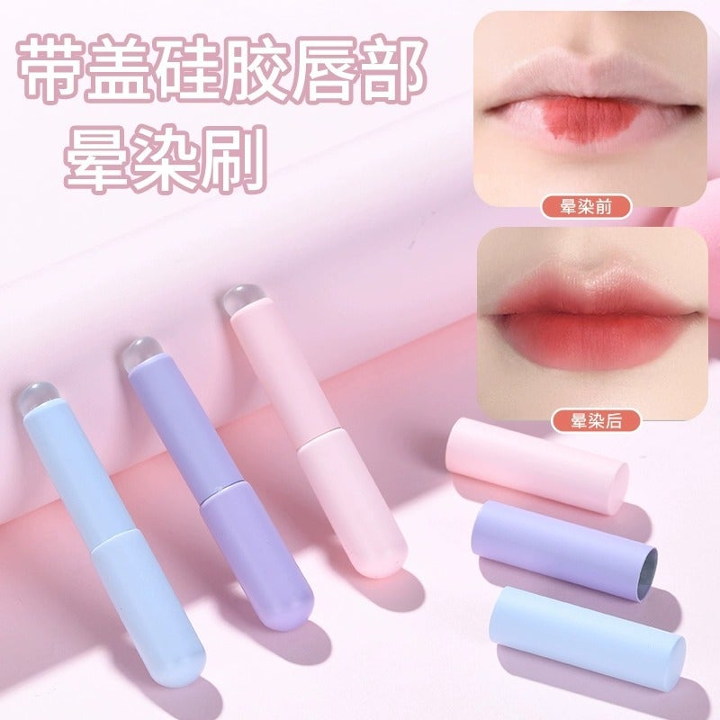 Silicone Lip Brush With Cover Q Soft Small Portable Round Head Fingertip Lipstick Blending Concealer Brush Mini Novice Makeup Brush - Image 5