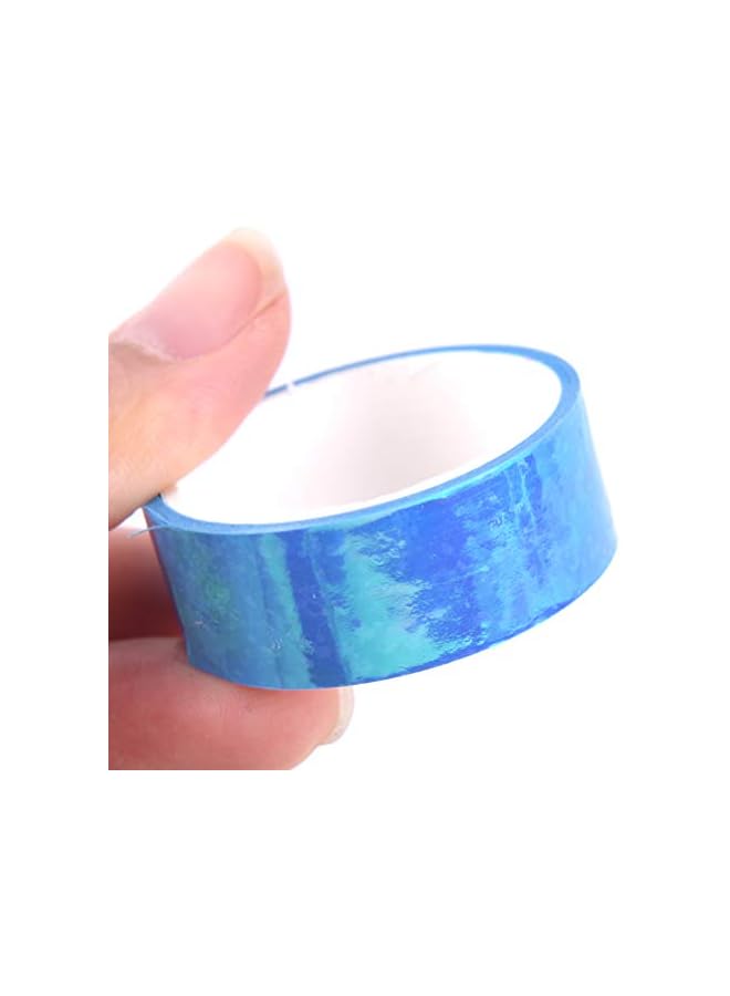 PROMASS promass Holographic Colored Masking Tape Set, 6 Rolls Rainbow Masking Tapes Translucent Labelling Tapes Decorative Waterproof Adhesive Iridescent Graphic Art Tape for Arts DIY Office Supplies  - Image 5