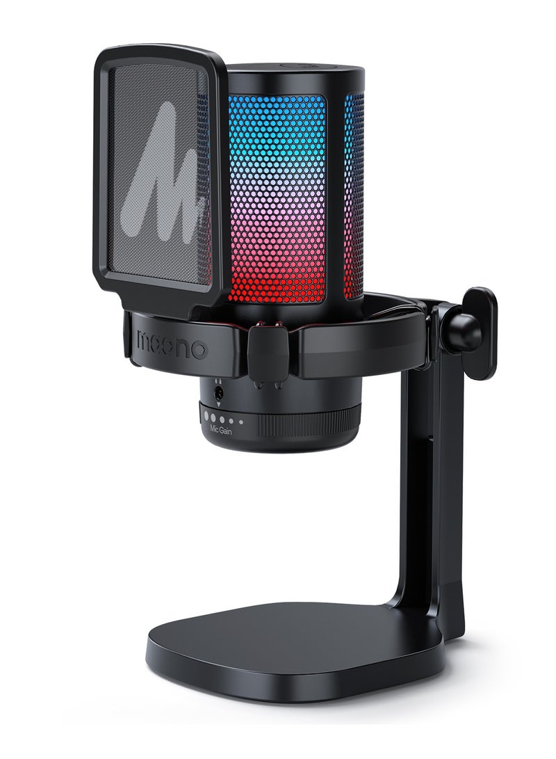 ماونو DM20 GamerWave Condenser USB Gaming RGB Microphone PINK - Image 2