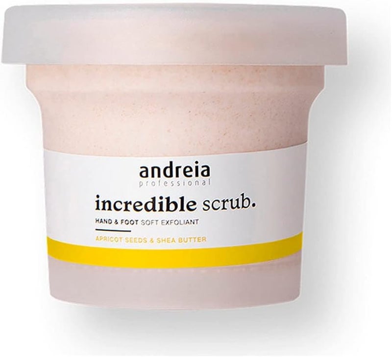 Andreia Professional Hand Foot Scrub Incredible Foot and Hand Scrubs with Apricot Seeds and Shea Butter Hand Feet Exfoliant for Moisture and Care 200g