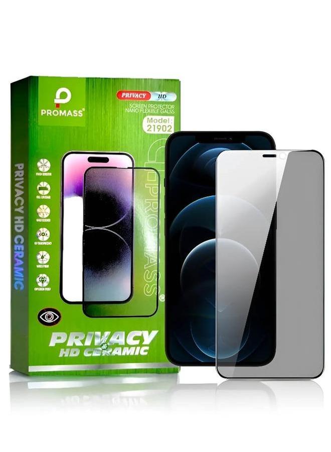 بروماس واقي شاشة سيراميك عالي الدقة مضاد للتجسس لهاتف iPhone 12 Pro Max لحماية الخصوصية من Promass، أقصى حماية للشاشة من الخدوش والكسر - Image 1