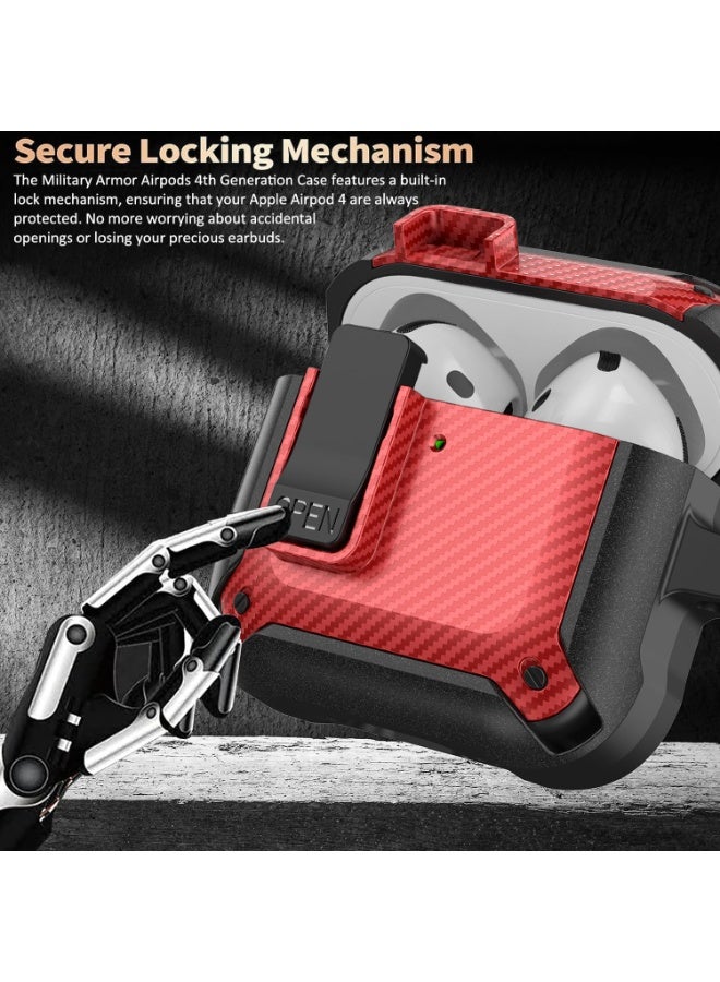 ANYOGRO Airpods 4 Case Cover with Cleaning Kit, PC Material with Secure Lock Rugged Cover for Airpods 4th Generation 2024 Case Front LED Visible - Image 2