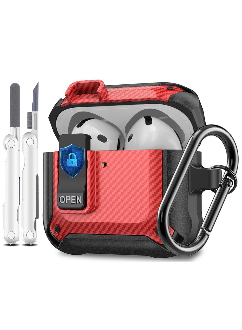 ANYOGRO Airpods 4 Case Cover with Cleaning Kit, PC Material with Secure Lock Rugged Cover for Airpods 4th Generation 2024 Case Front LED Visible - Image 1
