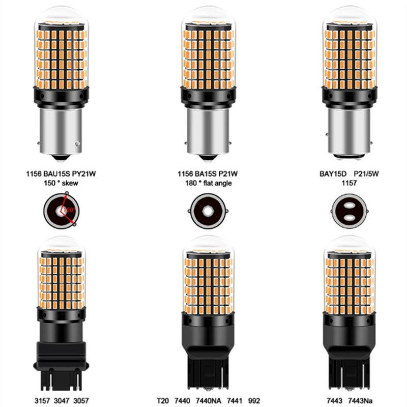 2pcs Car Led Bulbs 7440 P27-7w T20 Led P27w Canbus Lamp Red - Image 2